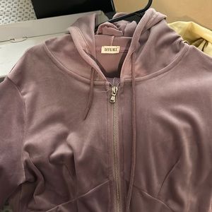 Velvet soft jogger jacket set